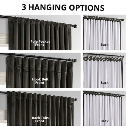 Exclusive Fabrics Signature Extra Wide Blackout Velvet Curtains (1 Panel) - Luxurious Blackout Drapes