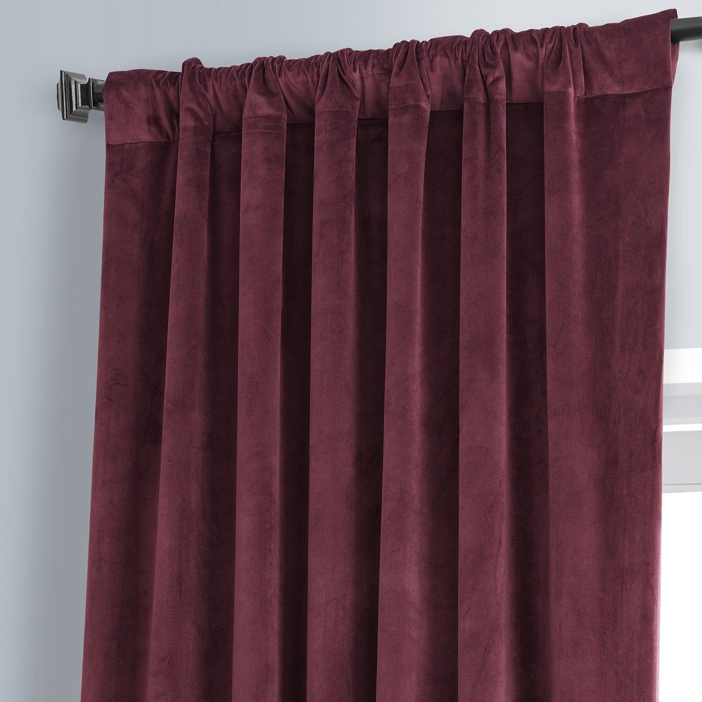 Exclusive Fabrics Signature Plush Velvet Hotel Blackout Curtains (1 Panel) - Luxury Soft Drapery for Light Control & Elegance