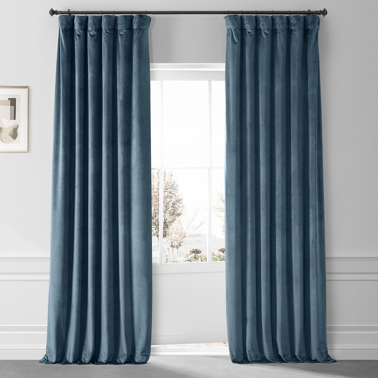 Exclusive Fabrics Signature Plush Velvet Hotel Blackout Curtains (1 Panel) - Luxury Soft Drapery for Light Control & Elegance