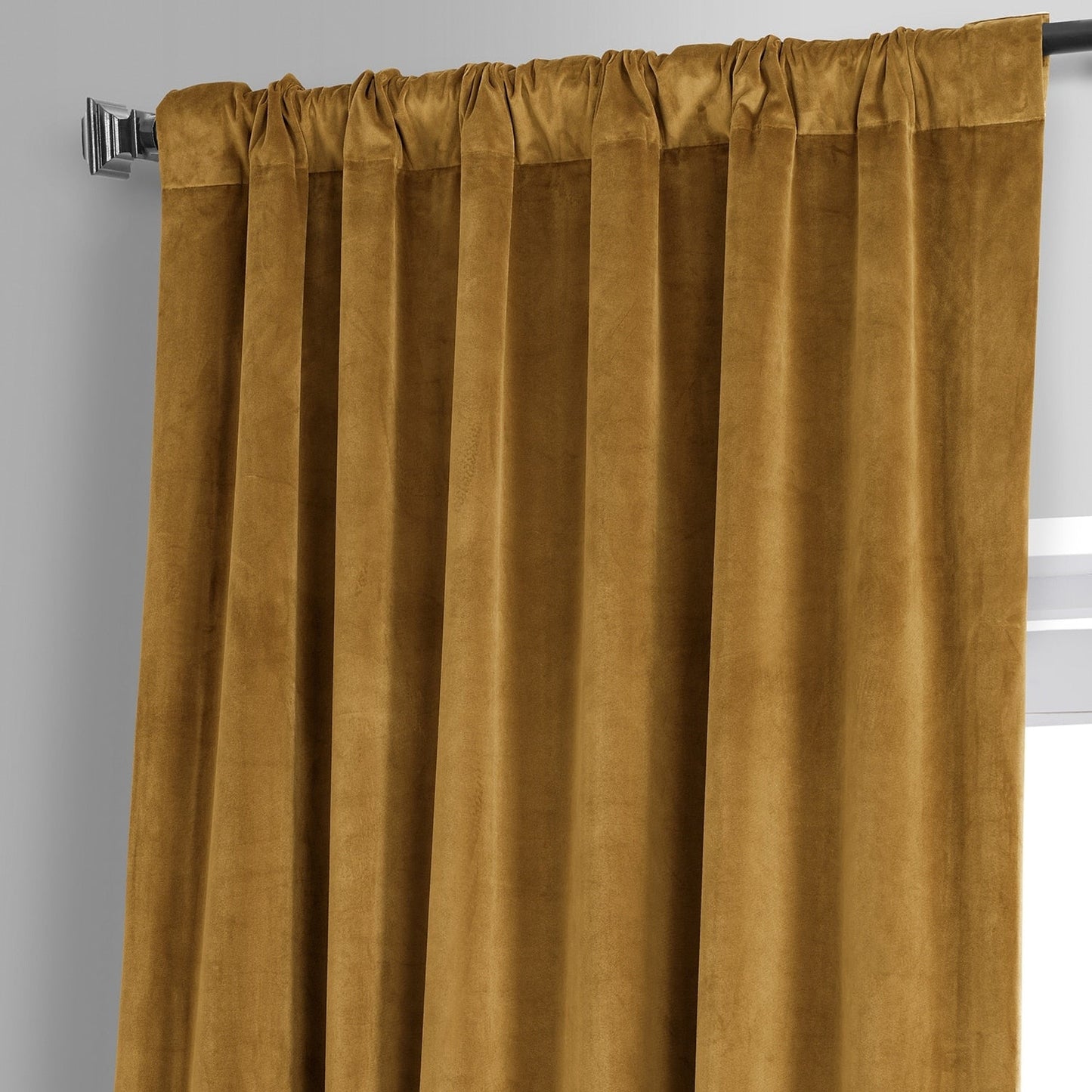 Exclusive Fabrics Signature Plush Velvet Hotel Blackout Curtains (1 Panel) - Luxury Soft Drapery for Light Control & Elegance