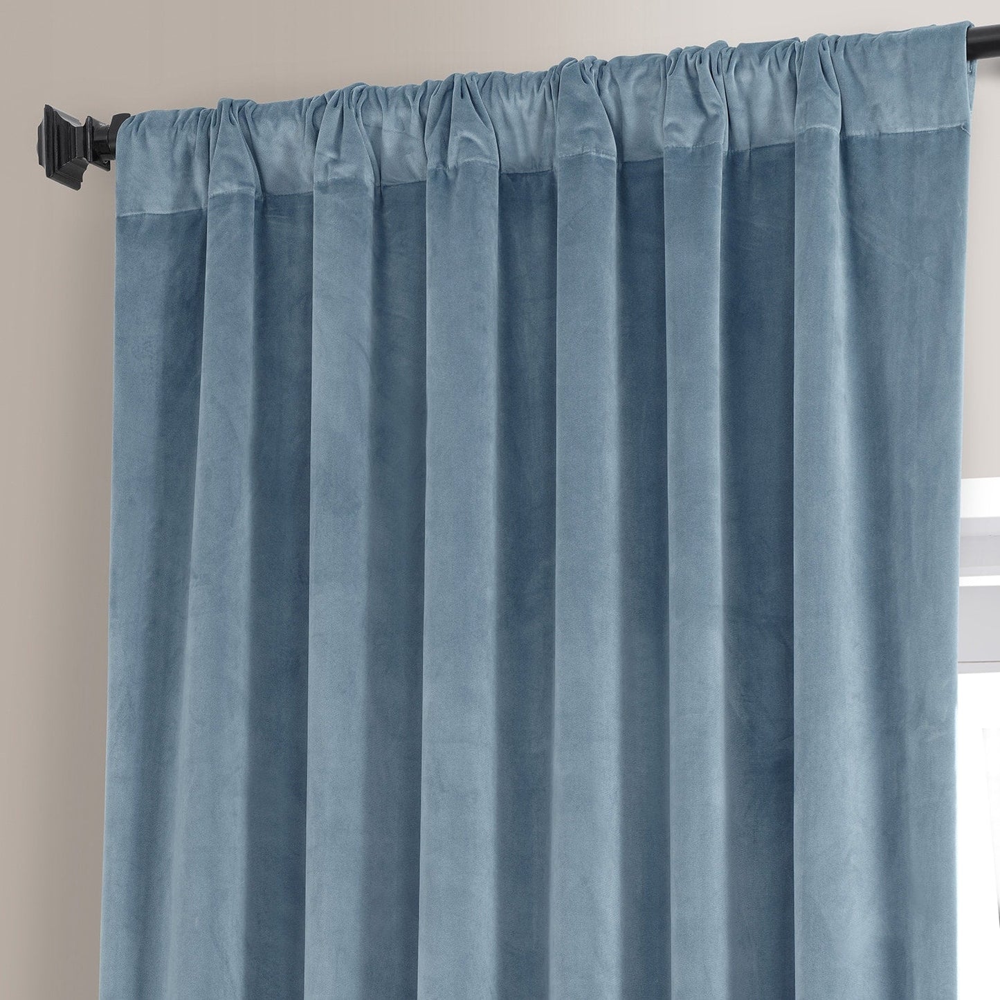 Exclusive Fabrics Signature Plush Velvet Hotel Blackout Curtains (1 Panel) - Luxury Soft Drapery for Light Control & Elegance