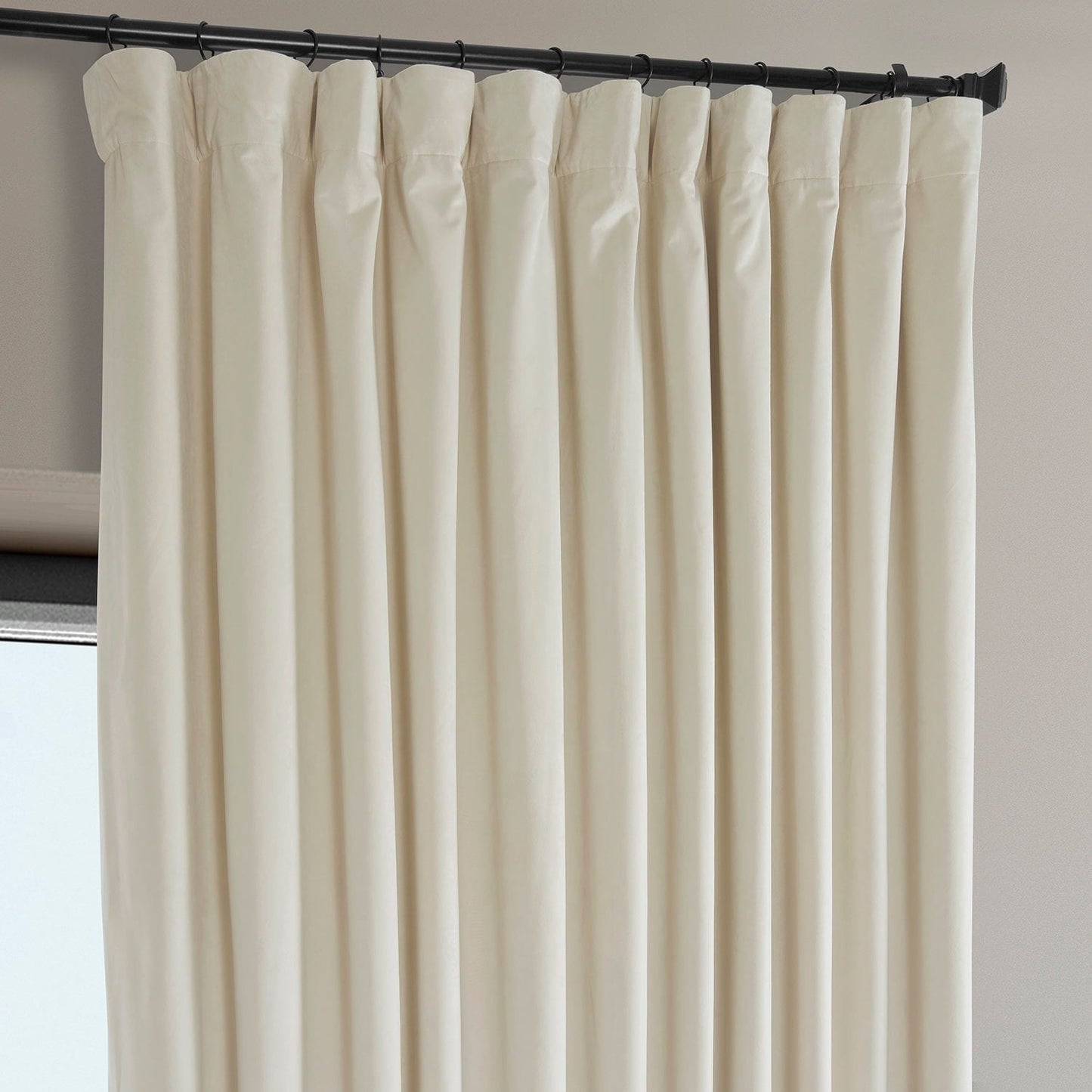 Exclusive Fabrics Signature Plush Velvet Hotel Blackout Curtains (1 Panel) - Luxury Soft Drapery for Light Control & Elegance