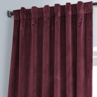 Exclusive Fabrics Signature Plush Velvet Hotel Blackout Curtains (1 Panel) - Luxury Soft Drapery for Light Control & Elegance