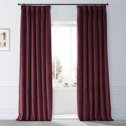 Exclusive Fabrics Signature Plush Velvet Hotel Blackout Curtains (1 Panel) - Luxury Soft Drapery for Light Control & Elegance