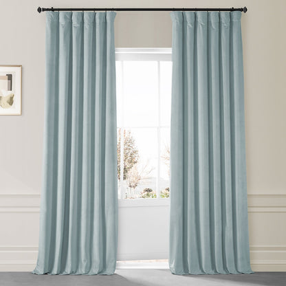 Exclusive Fabrics Signature Plush Velvet Hotel Blackout Curtains (1 Panel) - Luxury Soft Drapery for Light Control & Elegance