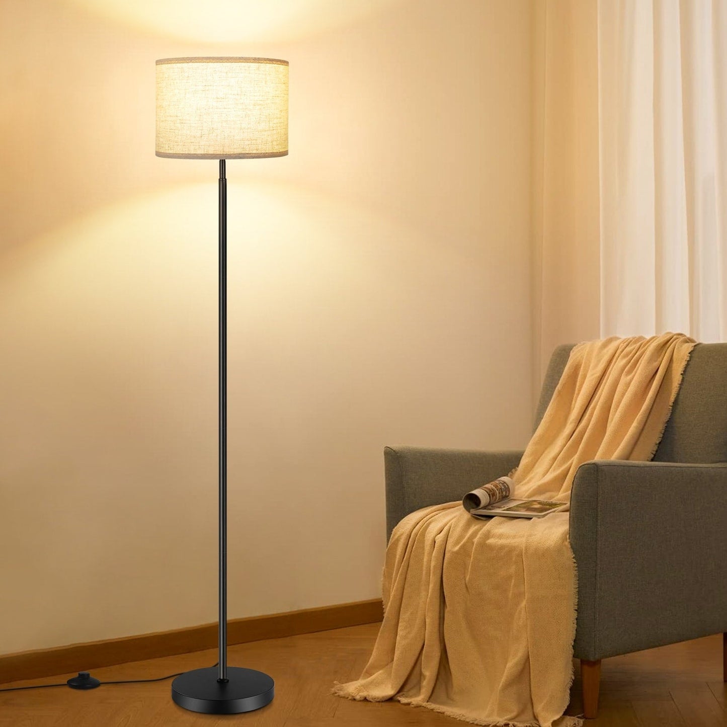 Floor Lamps for Living Room with Remote Control and 4 Color Temperatures Pole Lamps - N/A