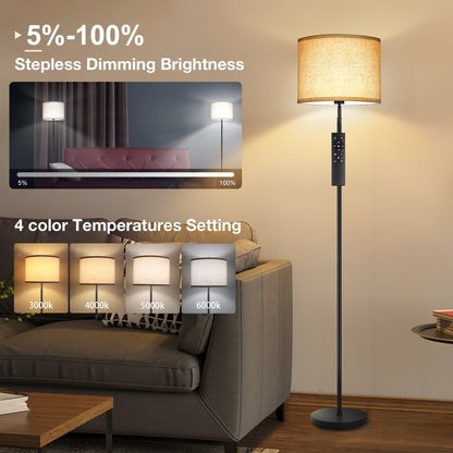 Floor Lamps for Living Room with Remote Control and 4 Color Temperatures Pole Lamps - N/A