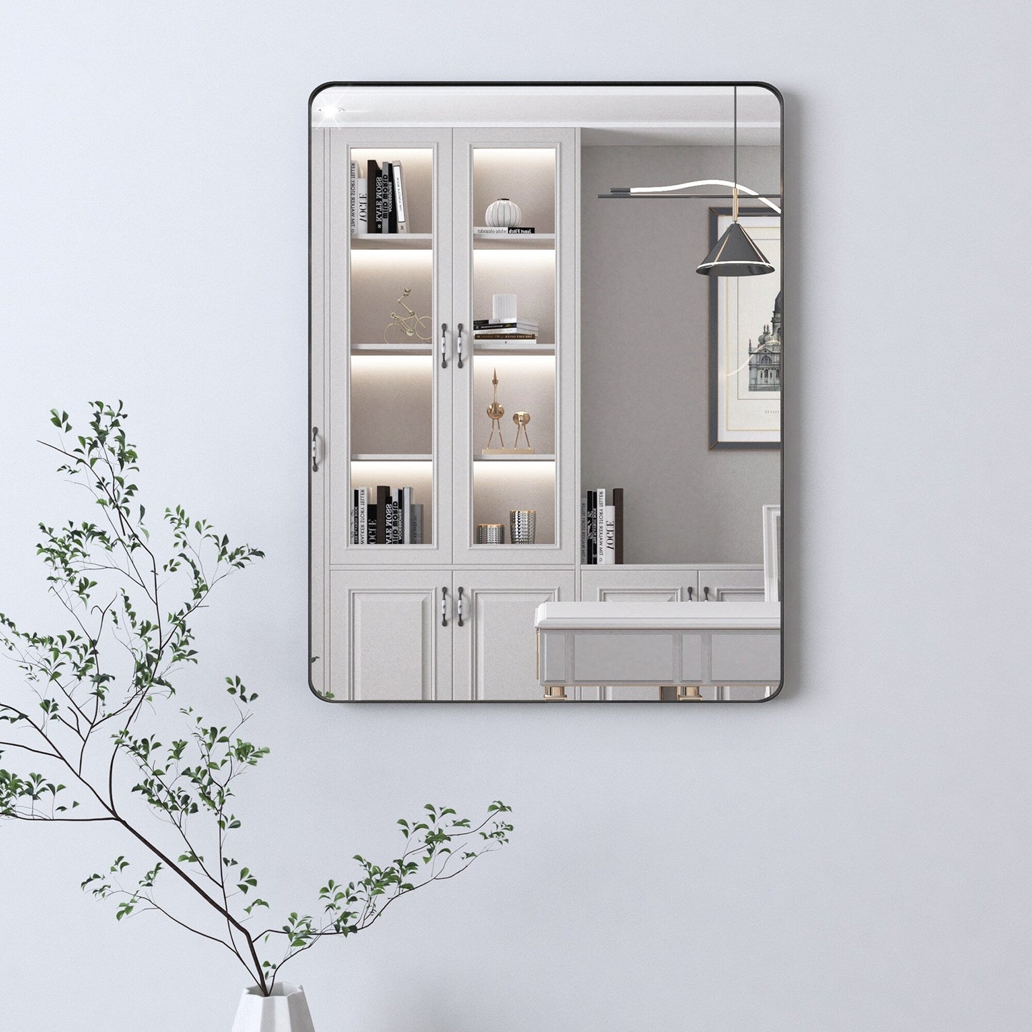 Framed Wall Mounted Bathroom Vanity Mirror