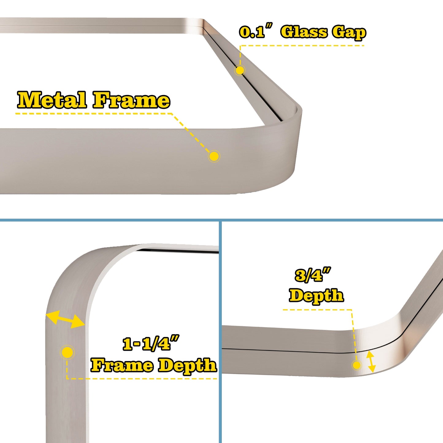 Framed Wall Mounted Bathroom Vanity Mirror