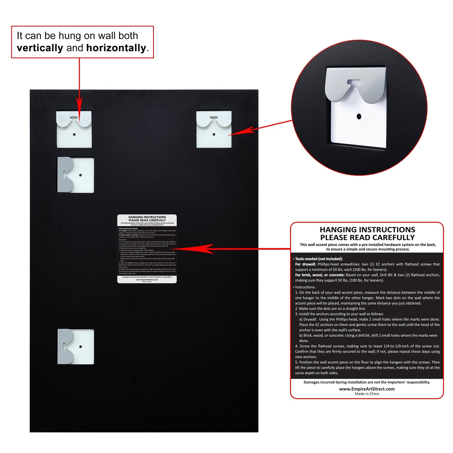 Frameless Beveled Prism Wall Mirror-Square/Rectangluar - Clear