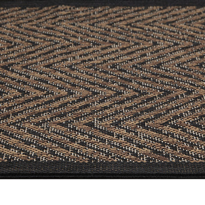 Tapis d'intérieur/extérieur texturé à chevrons naturel/noir Madison Park Hurley