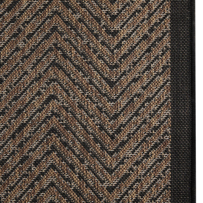 Tapis d'intérieur/extérieur texturé à chevrons naturel/noir Madison Park Hurley
