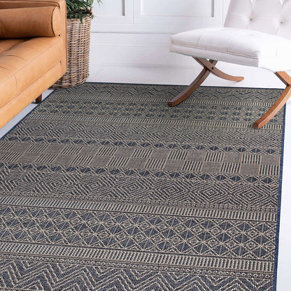Tapis d'intérieur/extérieur géométrique bohème