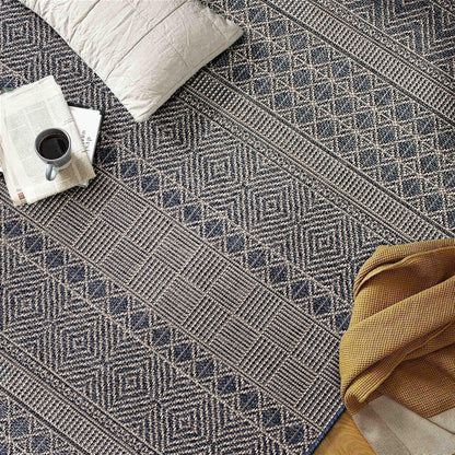 Tapis d'intérieur/extérieur géométrique bohème