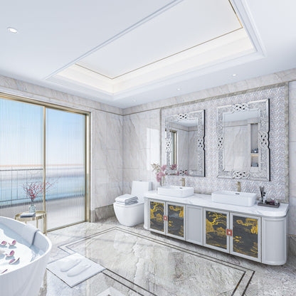 Miroir mural glamour avec accents de cristal et diamants