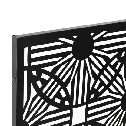 Paravent de confidentialité à 3 panneaux galvanisé à motifs floraux de 6 pieds de Glitzhome