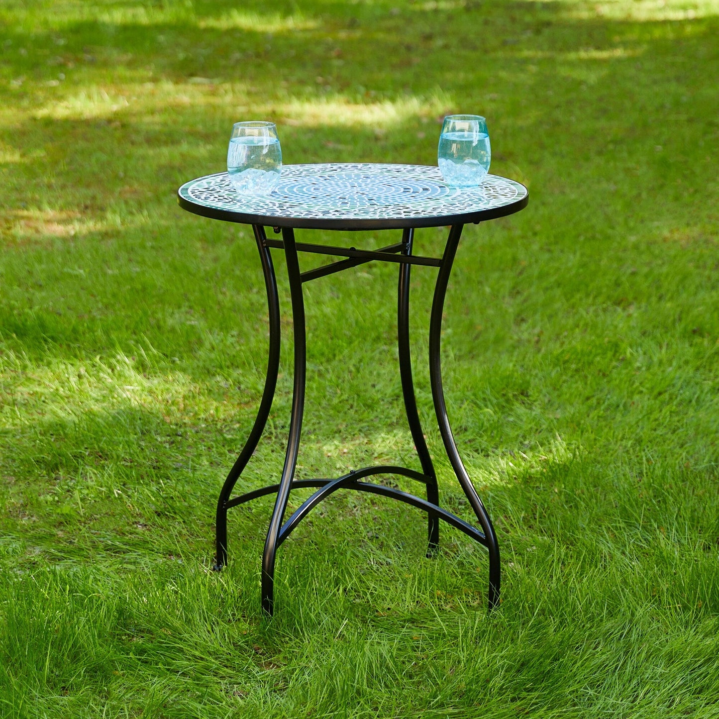 Ensemble bistrot pliant d'extérieur en métal Glitzhome 3 pièces avec table et chaises