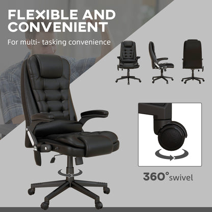 HOMCOM High Back Vibration Massage Office Chair with 6 Vibration Points, Beige