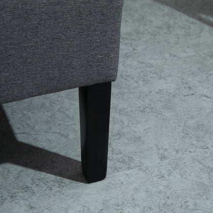 HOMCOM Linen Fabric Upholstery Double Sofa Tufted Loveseat Armless Couch Living Room Furniture with Wood Legs - 28.75*43.25*36.5