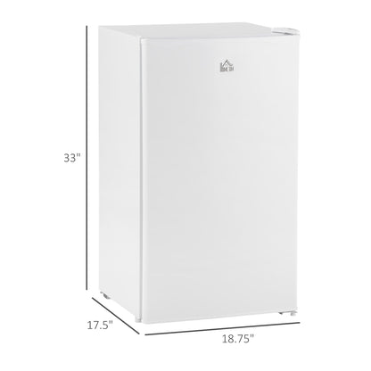 Mini-réfrigérateur compact HOMCOM de 3,2 pi³ avec congélateur, porte simple et thermostat réglable pour chambre à coucher