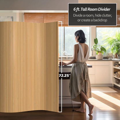 Paravent en bambou fait main de 6 pieds (Chine)