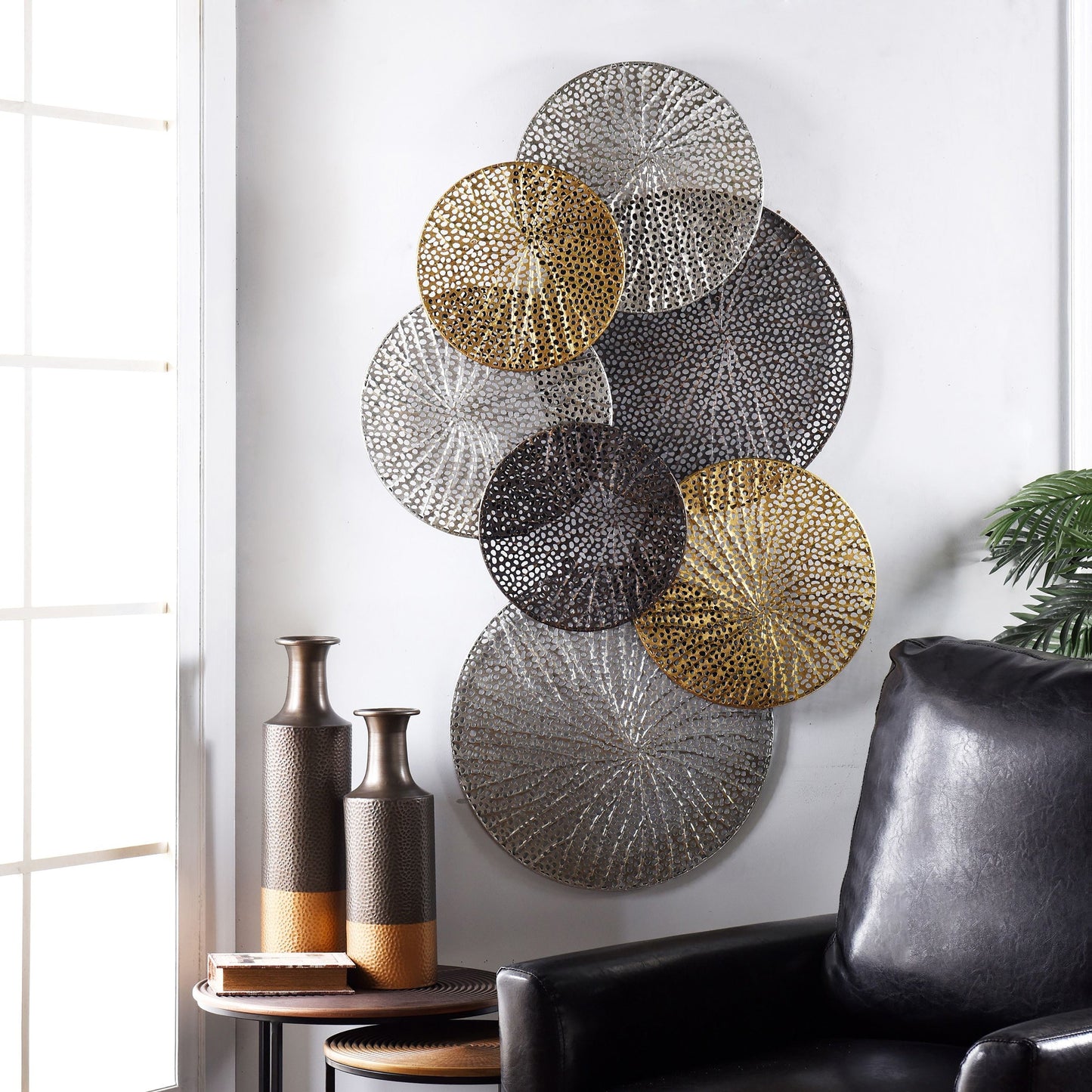 Harpe et fleuron Sahara Décoration murale en métal multicolore