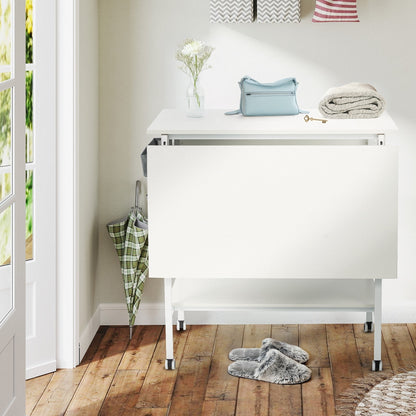 Table de bricolage réglable en hauteur avec étagères de rangement, table de découpe pliante mobile pour la maison, le bureau, la salle de couture et la salle d'artisanat