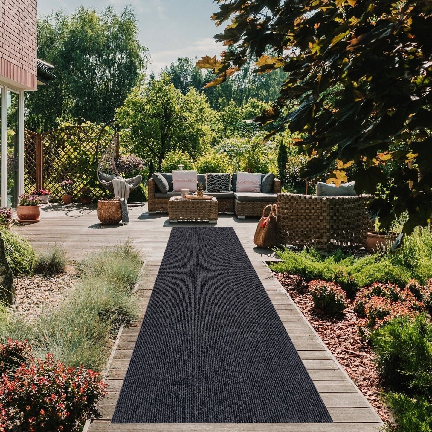 Tapis de couloir intérieur/extérieur de haute qualité, sur mesure, avec support en PVC antidérapant, 36'' de large x votre choix de longueur