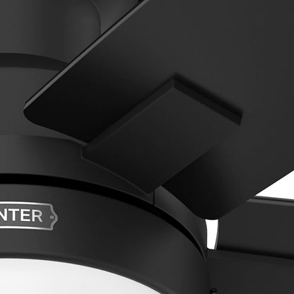 Ventilateur de plafond à profil bas Hunter 52 Anisten avec éclairage LED et chaînette - Moderne, contemporain, transitionnel