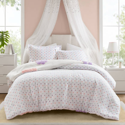 Parure de lit réversible en chenille touffetée à motif floral Madeline pour enfants de conception intelligente