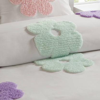 Parure de lit réversible en chenille touffetée à motif floral Madeline pour enfants de conception intelligente