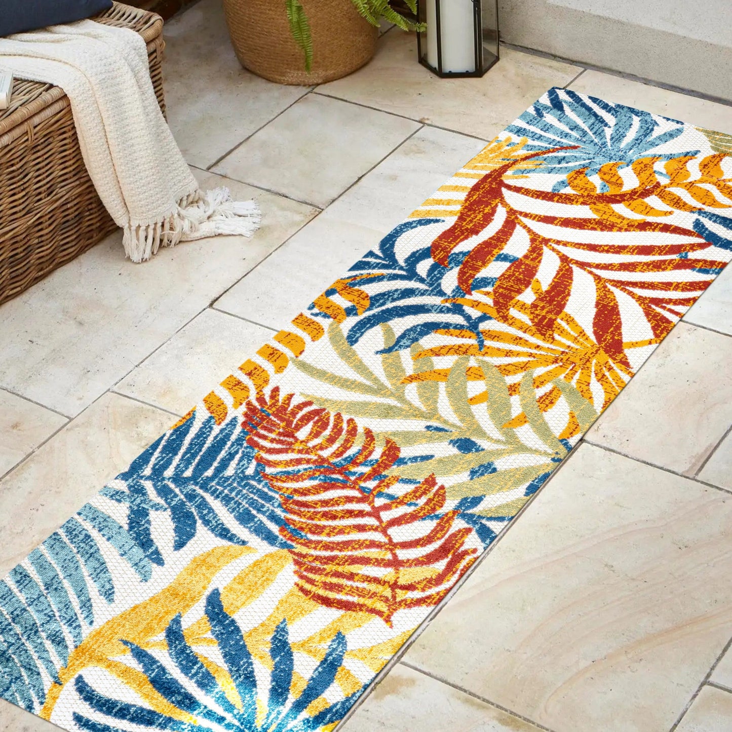 Tapis d'intérieur/extérieur à feuilles de palmier JONATHAN Y Aydin