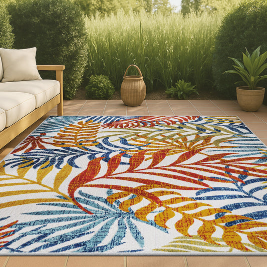 Tapis d'intérieur/extérieur à feuilles de palmier JONATHAN Y Aydin