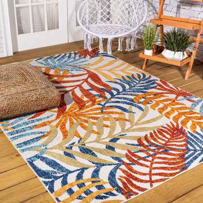 Tapis d'intérieur/extérieur à feuilles de palmier JONATHAN Y Aydin