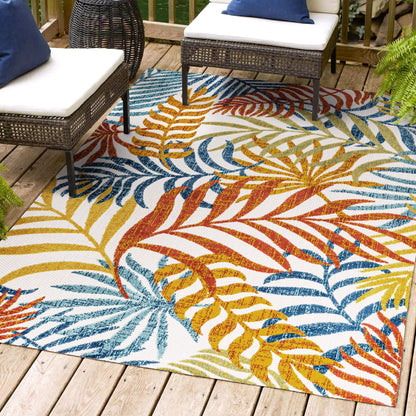 Tapis d'intérieur/extérieur à feuilles de palmier JONATHAN Y Aydin