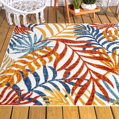 Tapis d'intérieur/extérieur à feuilles de palmier JONATHAN Y Aydin