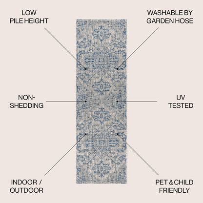 Tapis d'intérieur/extérieur JONATHAN Y Charleston Medallion