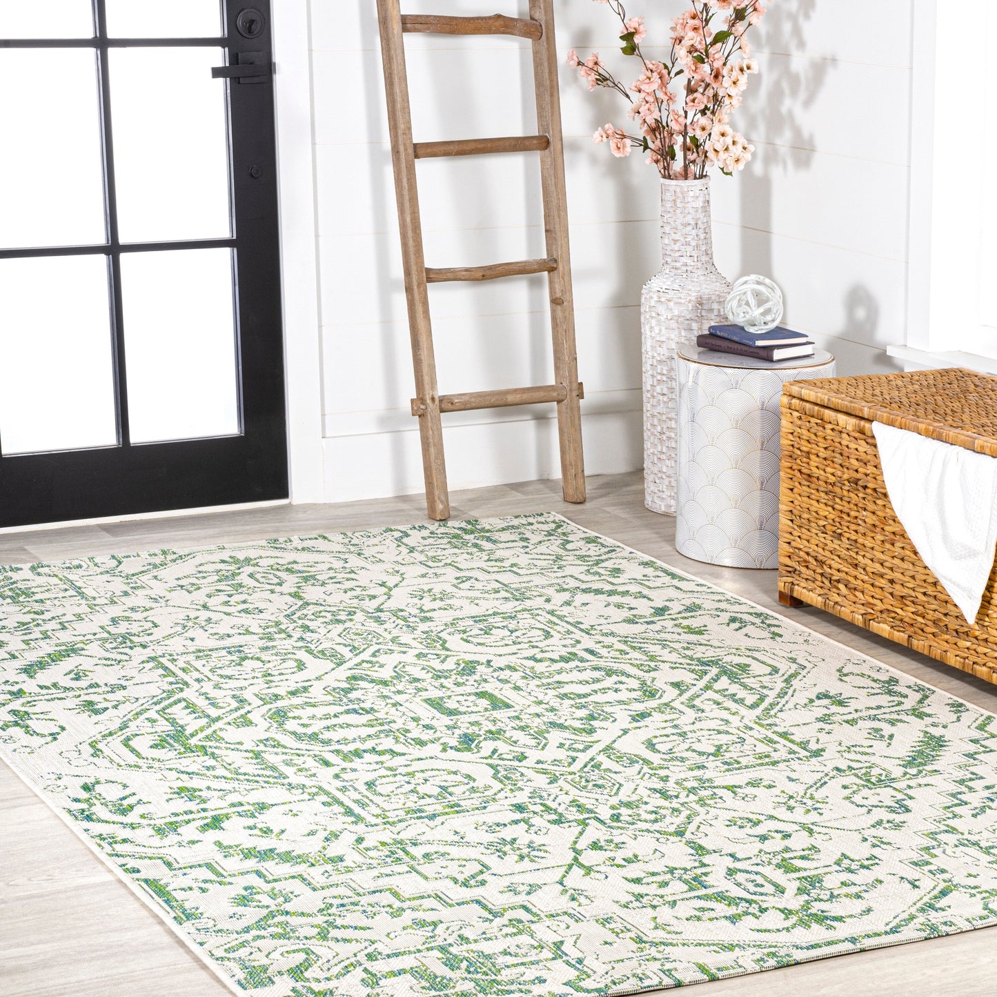 Tapis d'intérieur/extérieur JONATHAN Y Charleston Medallion