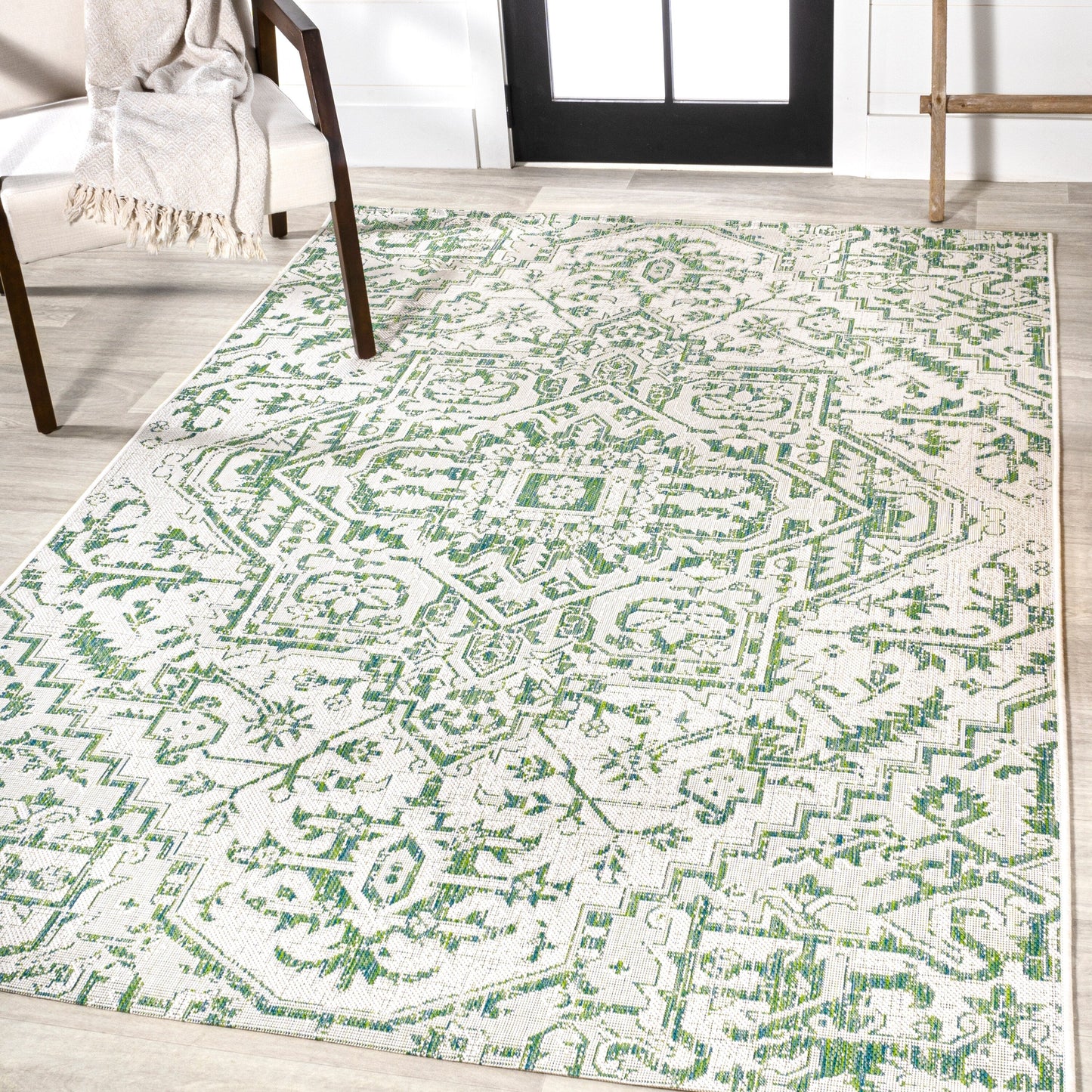 Tapis d'intérieur/extérieur JONATHAN Y Charleston Medallion