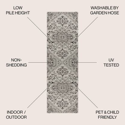Tapis d'intérieur/extérieur JONATHAN Y Charleston Medallion