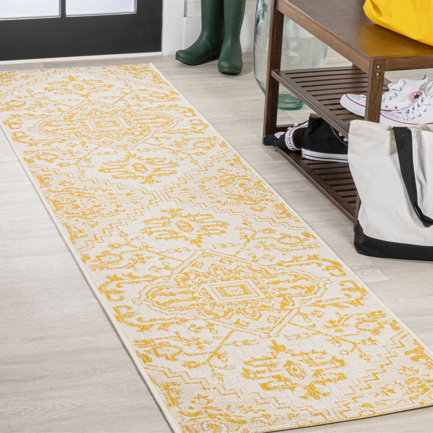 Tapis d'intérieur/extérieur JONATHAN Y Charleston Medallion