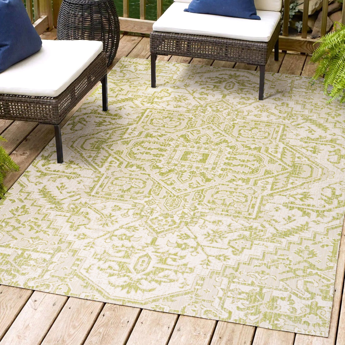Tapis d'intérieur/extérieur JONATHAN Y Charleston Medallion