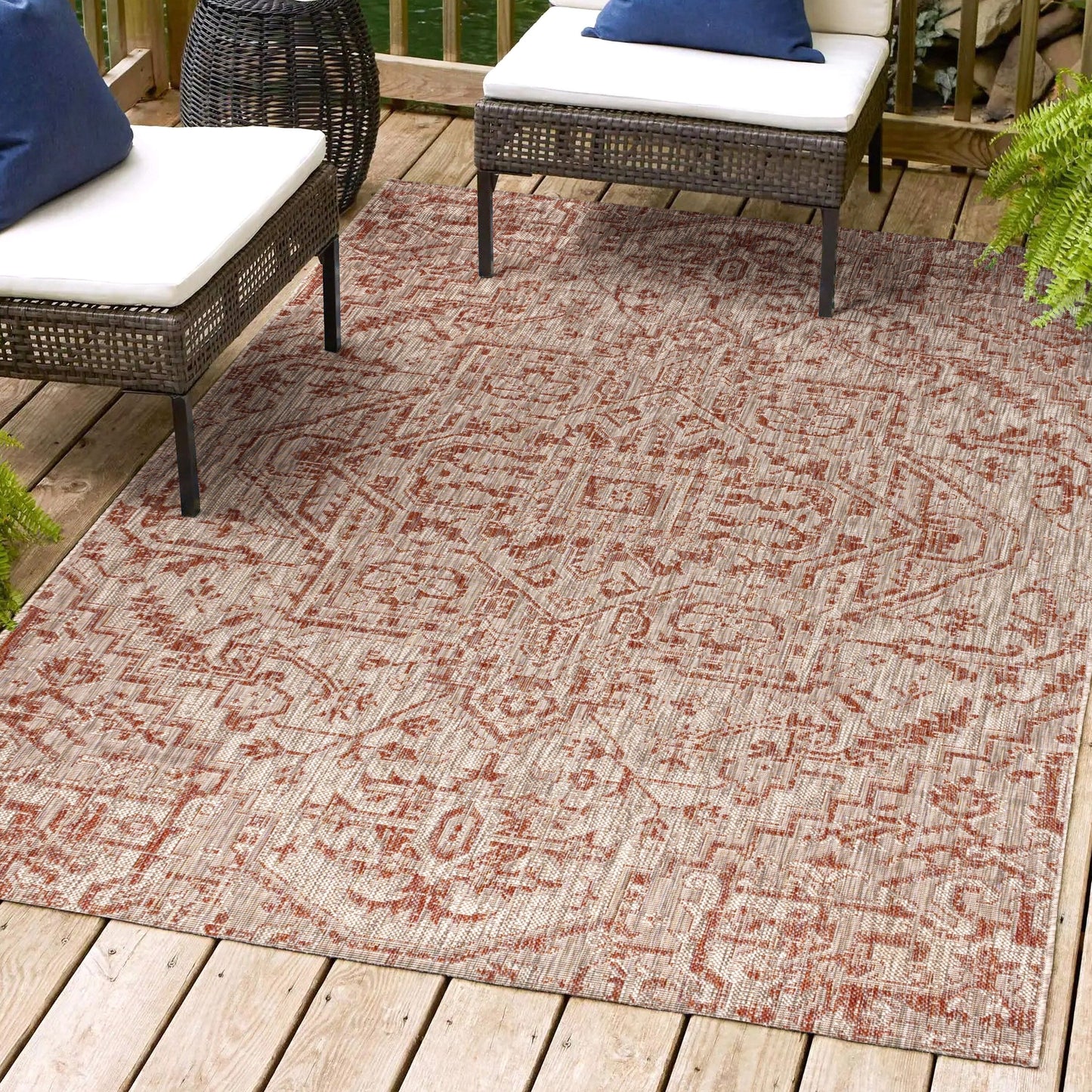 Tapis d'intérieur/extérieur JONATHAN Y Charleston Medallion