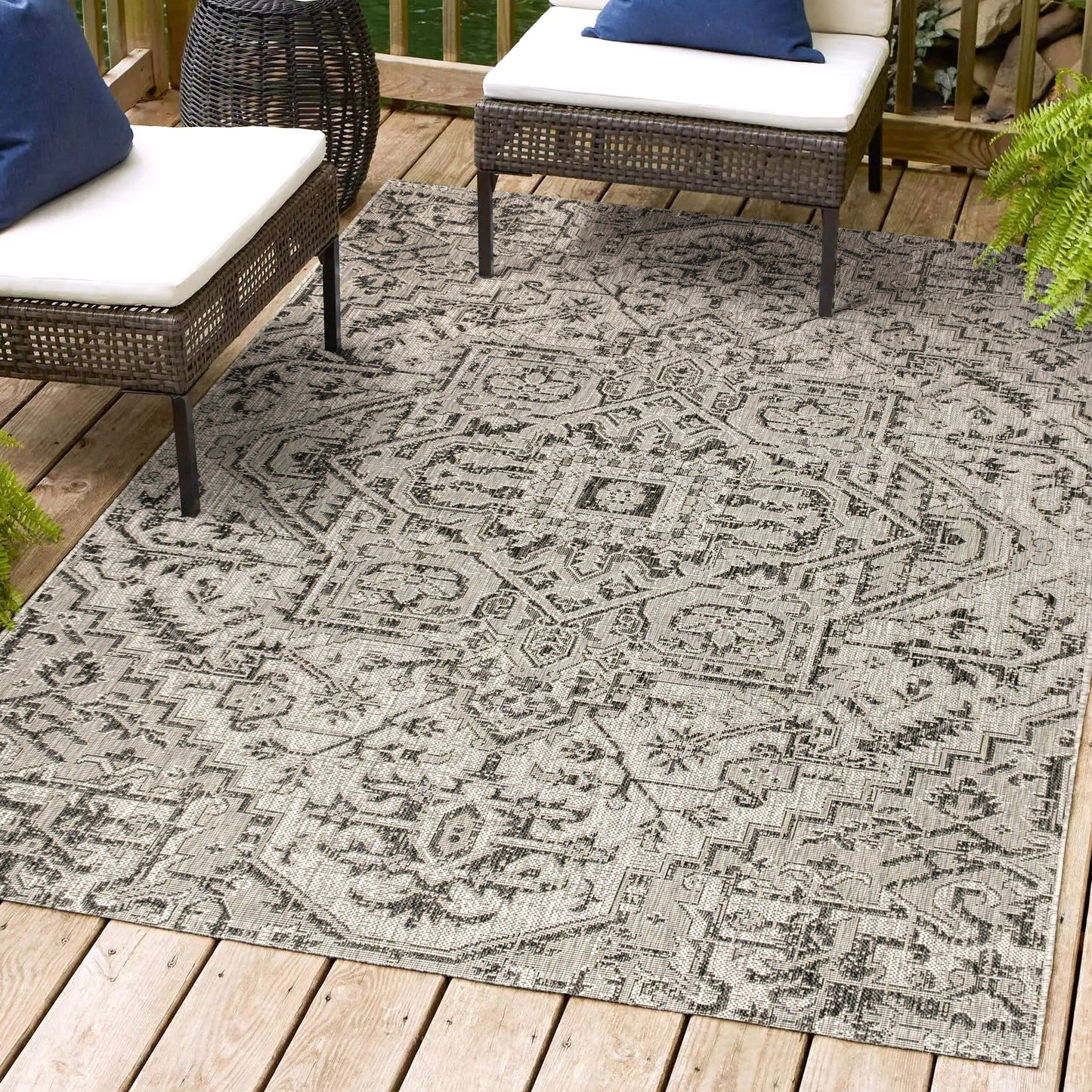 Tapis d'intérieur/extérieur JONATHAN Y Charleston Medallion