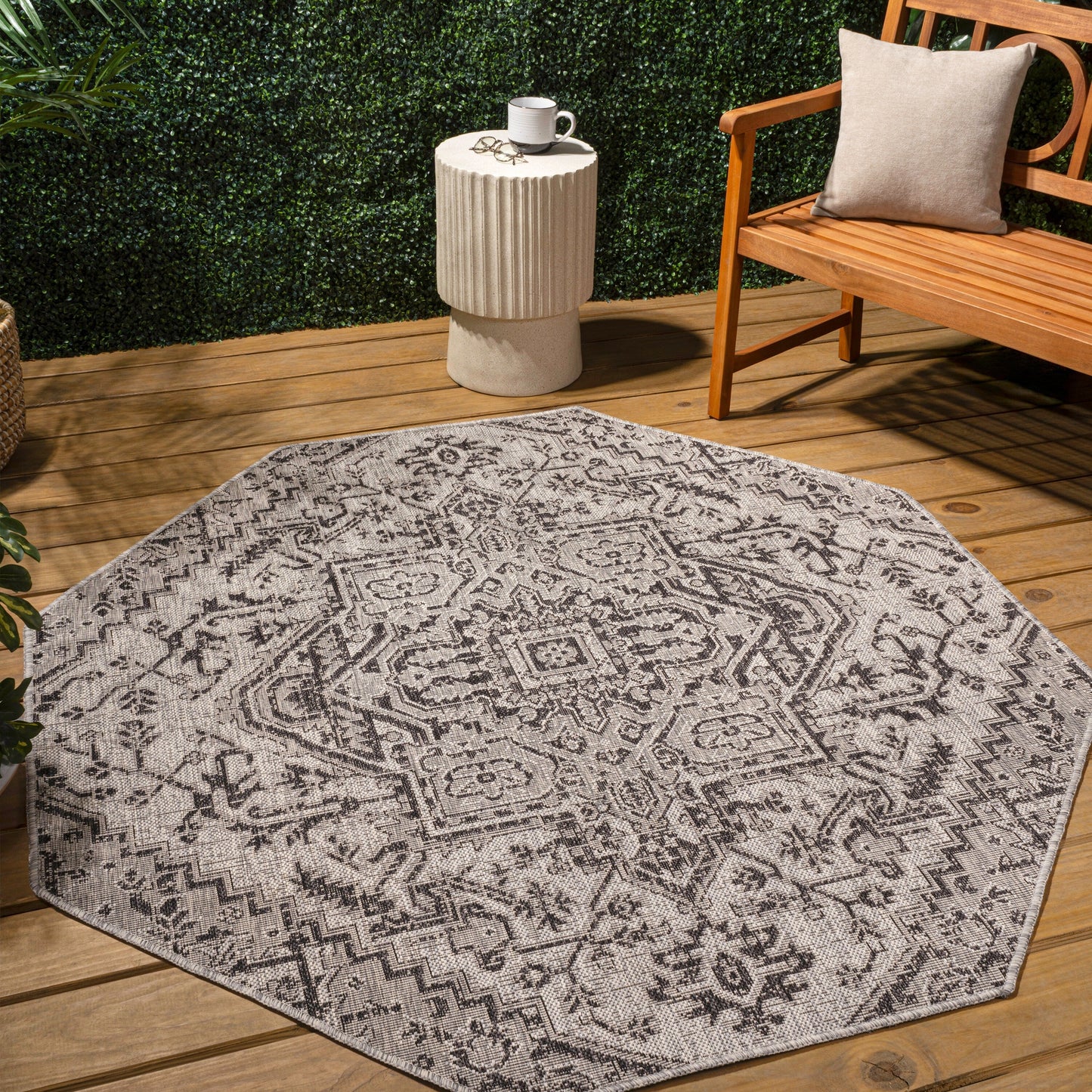 Tapis d'intérieur/extérieur JONATHAN Y Charleston Medallion
