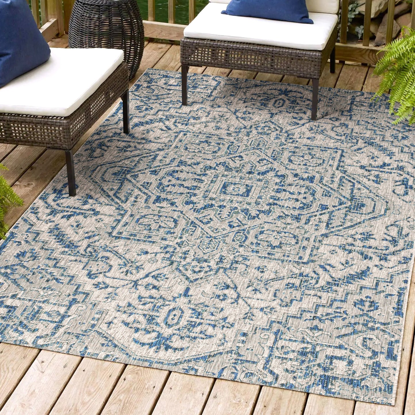 Tapis d'intérieur/extérieur JONATHAN Y Charleston Medallion