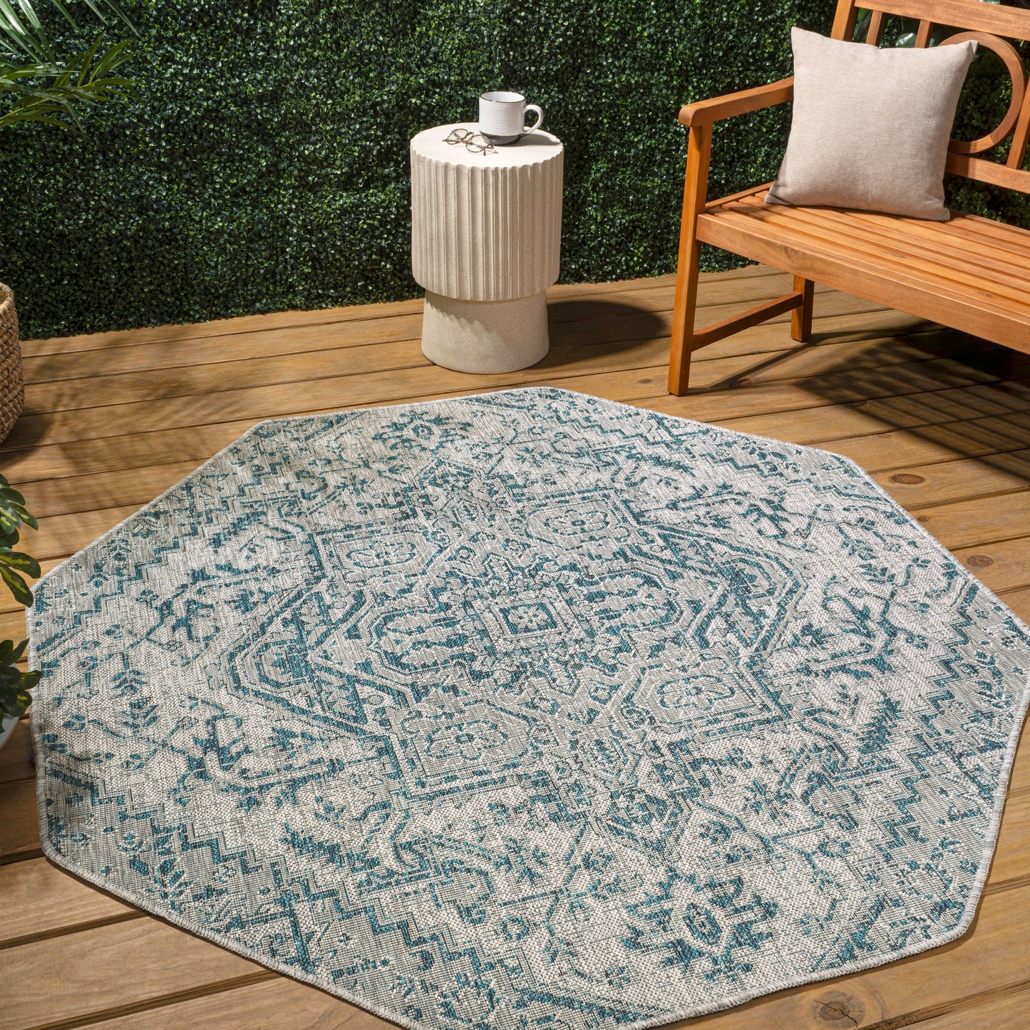 Tapis d'intérieur/extérieur JONATHAN Y Charleston Medallion