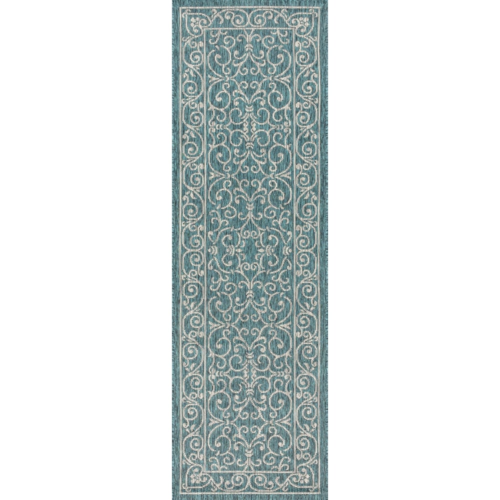 Tapis d'intérieur/extérieur à tissage texturé en filigrane JONATHAN Y