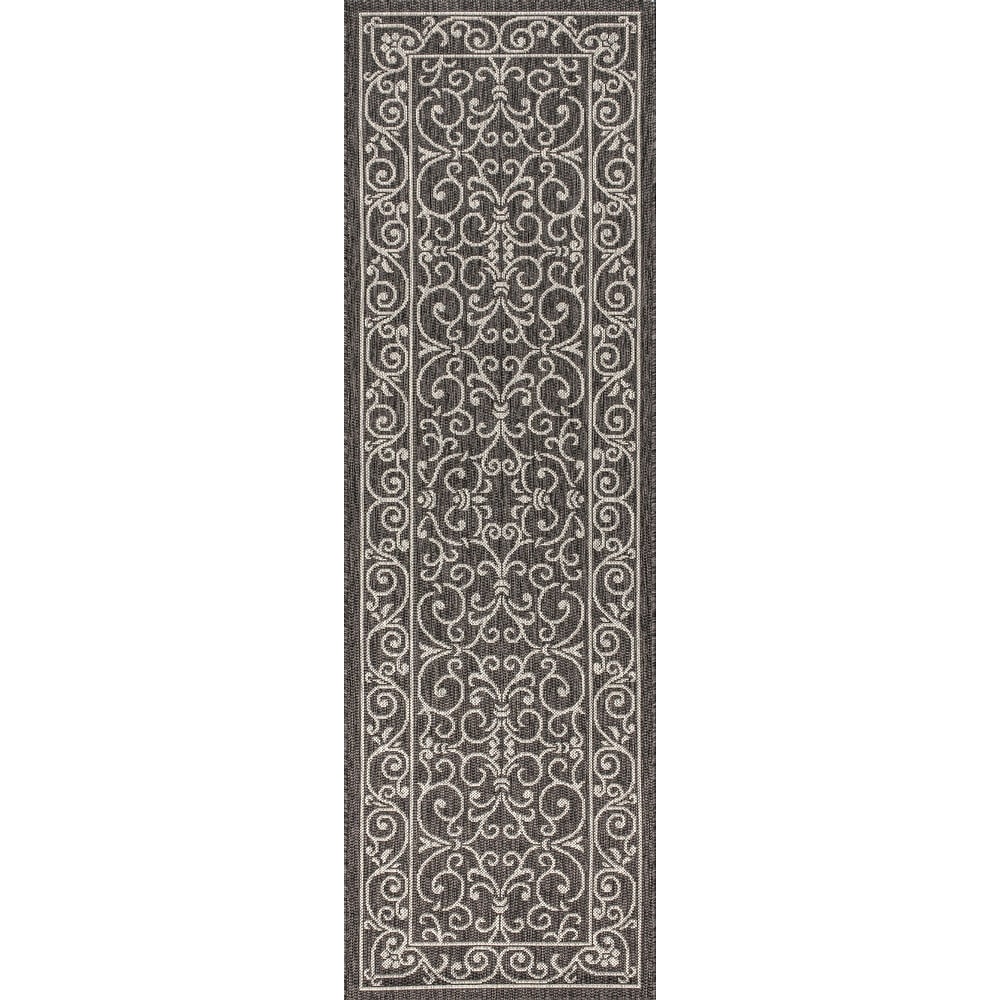 Tapis d'intérieur/extérieur à tissage texturé en filigrane JONATHAN Y