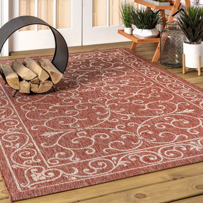 Tapis d'intérieur/extérieur à tissage texturé en filigrane JONATHAN Y